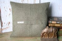 Recycled Wool Tweed PILLOW COVER - Green, Eco-Friendly Decor, Handmade