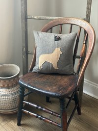 Rough collie silhouette pillow