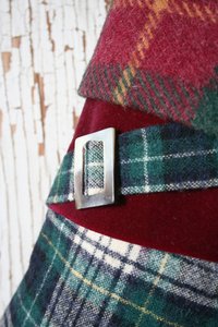 Unique Wool Tweed CHRISTMAS STOCKING w/ Mother Of Pearl BUCKLE - No. 3