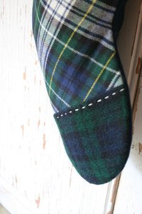 Plaid Tartan Equestrian CHRISTMAS STOCKING, Prize Ribbon Rosette, Horse, Handmade