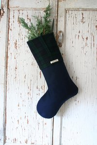 Tartan Plaid Equestrian CHRISTMAS STOCKING, with Prize Ribbon Rosette, Horse