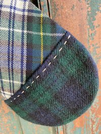 Wool Tartan Plaid CHRISTMAS STOCKING, Handmade, Recycled