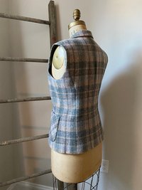 Wool Plaid Tweed VEST, Waistcoat, Guillet, Sz SMALL Recycled, Sustainable Fashion