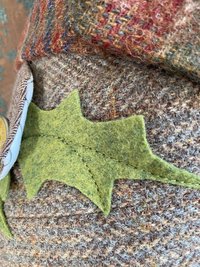 Wool Tweed CHRISTMAS STOCKING, Suede Toe, Handmade, Recycled