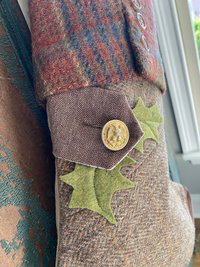 Wool Tweed CHRISTMAS STOCKING, Suede Toe, Handmade, Recycled