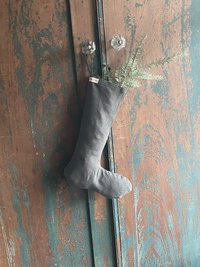 MINI CHRISTMAS Stocking, Wool Tweed Patchwork, Handmade, Recycled