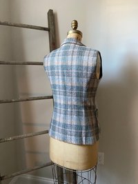 Wool Plaid Tweed VEST, Waistcoat, Guillet, Sz SMALL Recycled, Sustainable Fashion