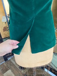 Emerald Green Corduroy Fitted VEST, Waistcoat, Guillet, Sz S/M Recycled, Eco-Friendly Fashion