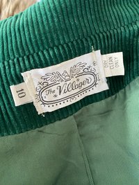 Emerald Green Corduroy Fitted VEST, Waistcoat, Guillet, Sz S/M Recycled, Eco-Friendly Fashion