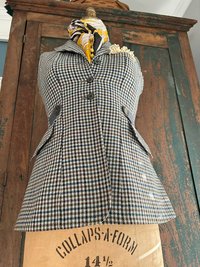 Wool Tweed Fitted VEST, Waistcoat, Guillet, Sz SMALL Recycled, Sustainable Fashion, English Made