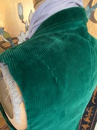 Emerald Green Corduroy Fitted VEST, Waistcoat, Guillet, Sz S/M Recycled, Eco-Friendly Fashion