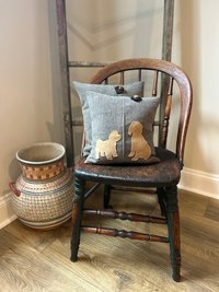 Shih Tzu Dog, Doodle Wool Tweed PILLOW, Recycled, Vintage Fabric Eco-Friendly Décor, Small Breed Lover