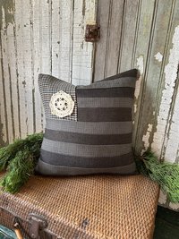 Wool Tweed American Flag Pillow, Eco Friendly, Recycled