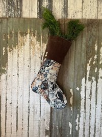 KITTY Cat Christmas Stocking, Tapestry, Velvet Cuff, Fundraiser