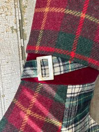 Pink Tweed CHRISTMAS STOCKING, Mother Of Pearl Buckle - No 5, Eco-Friendly, Recycled