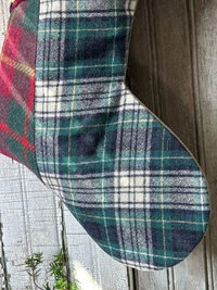 Pink Tweed CHRISTMAS STOCKING, Mother Of Pearl Buckle - No 5, Eco-Friendly, Recycled