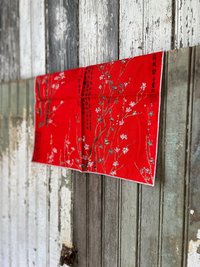 Red Asian Print Fabric Napkins, Set of 6