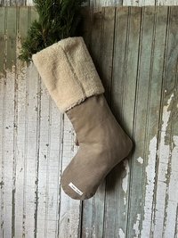 Plaid Christmas Stocking with Fur Cuff, Recycled, Eco Friendly Holiday