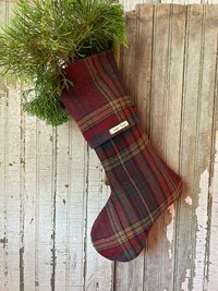 Tartan Pocket Christmas Stocking, Recycled Materials