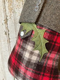 Lumberjack Plaid Stocking with Holly Leaves
