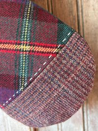 Purple Plaid, Tweed Christmas Stocking, Holly Leaves