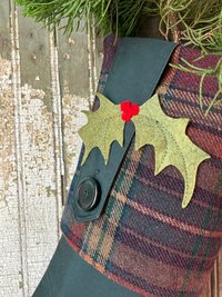 Tartan Pocket Christmas Stocking, Eco Friendly, Plaid