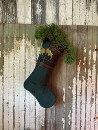 Tartan Pocket Christmas Stocking, Eco Friendly, Plaid