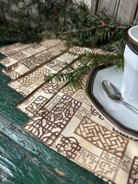 Asian Screens Fabric Napkins - Set of 6, Earth Tones