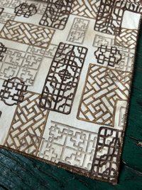 Asian Screens Fabric Napkins - Set of 6, Earth Tones