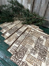 Asian Screens Fabric Napkins - Set of 6, Earth Tones
