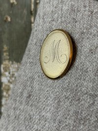 Vintage Monogram M Brooch, Christmas Stocking Tag Idea