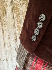 Lumberjack Plaid Christmas Stocking, Mocha Velvet Cuff