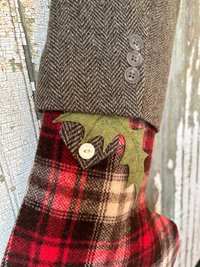 Lumberjack Plaid Stocking with Holly Leaves