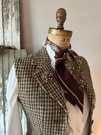 Houndstooth Harris Tweed Vest, Vintage Piece - Sz XS, Tiny