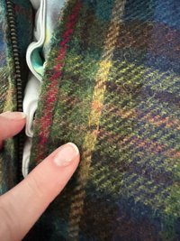 Upcycled Vintage Wool Plaid Vest, Sz Medium, Cobalt, Chartreuse