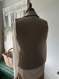 Ladies Upcycled Ralph Lauren Wool Herringbone Vest, Waistcoat - Sz 4, SMALL