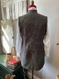 Paisley Tunic Vest with High Collar, Size XL, Upcycled