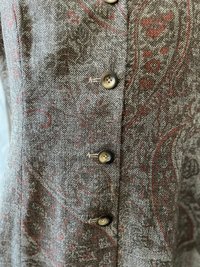Paisley Tunic Vest with High Collar, Size XL, Upcycled