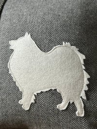 Spitz / Pomeranian Silhouette Tweed Throw Pillow, Recycled, 12 Inch