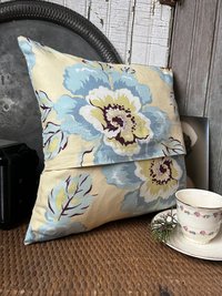 Floral, Lace Pillow, Made with Vintage Materials, 12 Inch