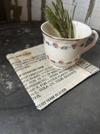 Feed Sack Coasters, Farmhouse Décor, Eco-Friendly, Set of 6