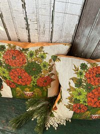 Mid Century Americana Pillow, Orange, Avocado Green