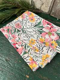 Spring Floral Napkins, Cotton, Easter Set