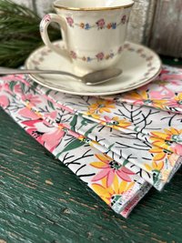 Spring Floral Napkins, Cotton, Easter Set