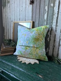 Pastel Floral Throw Pillow, Vintage Fabrics