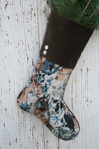 Kitty Cat CHRISTMAS Stocking, Velvet Cuff, Tapestry - Fundraiser