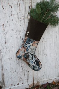 Kitty Cat CHRISTMAS Stocking, Velvet Cuff, Tapestry - Fundraiser