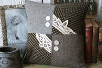 Rustic Farmhouse Recycled Wool Tweed PILLOW COVER, Sustainable, Handmade