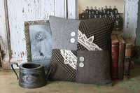 Rustic Farmhouse Recycled Wool Tweed PILLOW COVER, Sustainable, Handmade