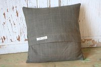 Green Wool Tweed Patchwork PILLOW COVER - Recycled, Handmade, Sustainable Decor